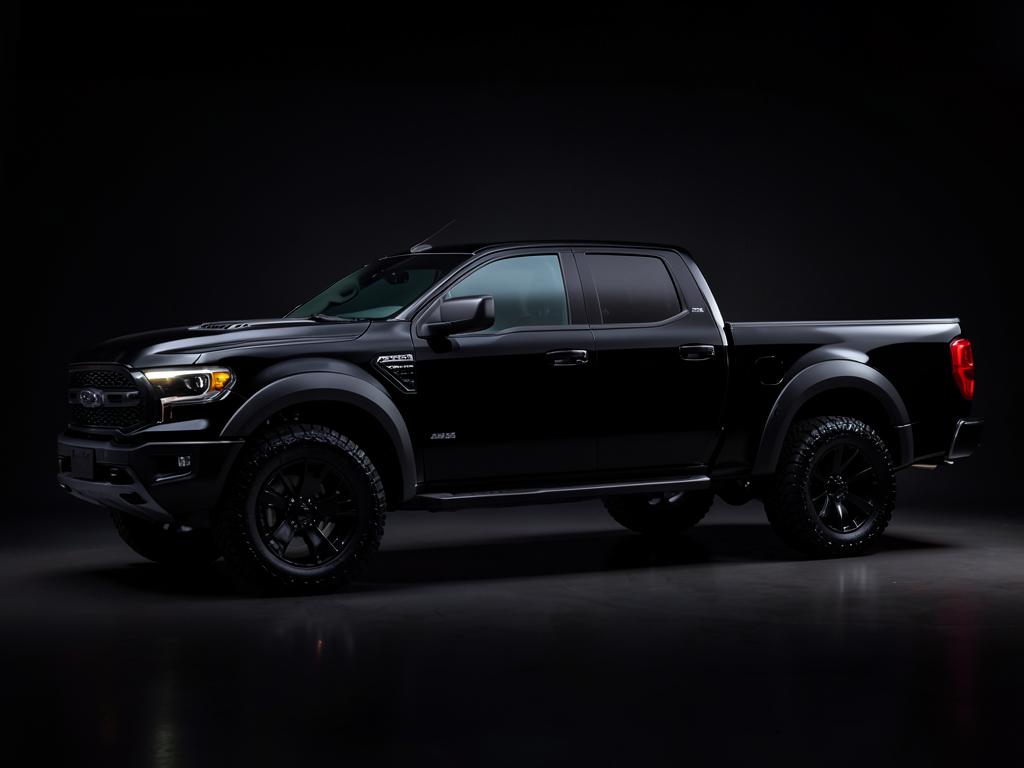 Black Ford Raptor truck after professional detailing