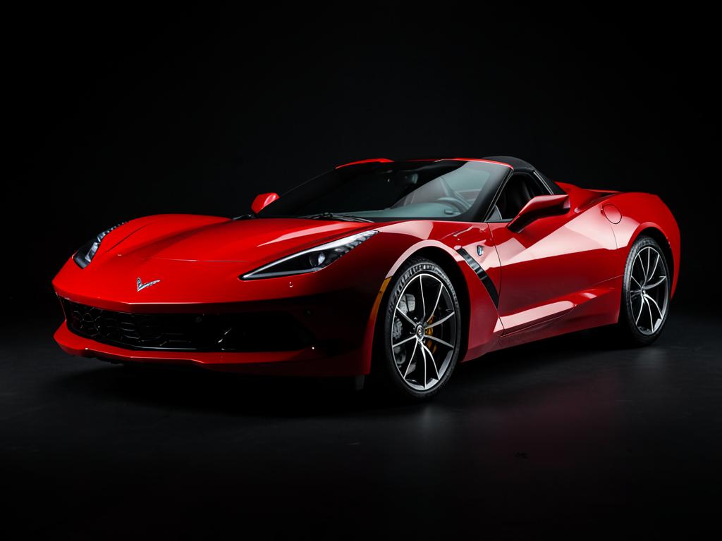 Red Chevrolet Corvette with ceramic coated paint